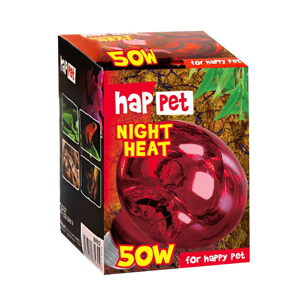 Żarówka nocna Night Heat Red 50W do terrarium dla gadów Happet Terra E27